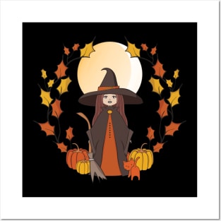 Halloween Autumn Cheeky Witch® Posters and Art